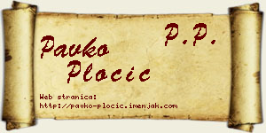 Pavko Pločić vizit kartica